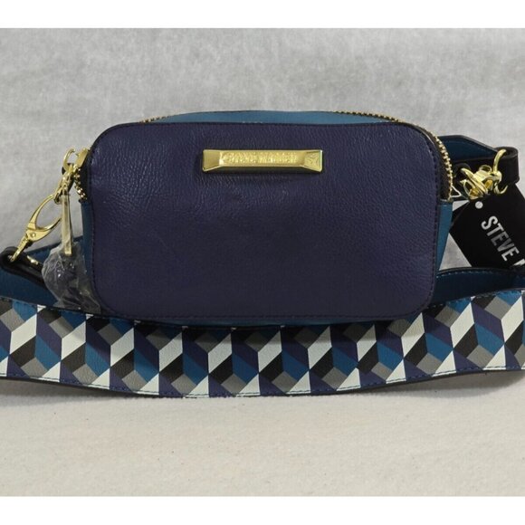 Steve Madden Womens Navy Multicolor Colorblock Small Bag Crossbody‎ Strap NEW - Picture 1 of 12